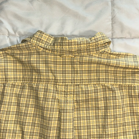 Eddie Bauer Button Up Men's Size L Yellow & Gray Long Sleeve - Picture 10 of 10